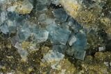 Blue Cubic Fluorite on Smoky Quartz - China #163164-2